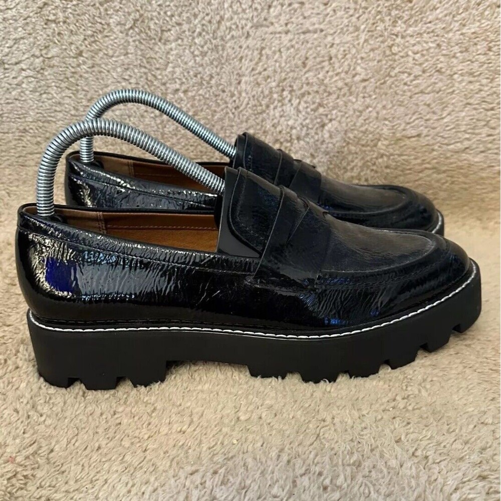 Franco Sarto Glossy Black Loafers